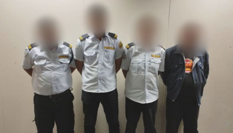 JPN Enforcement arrested four male security guard