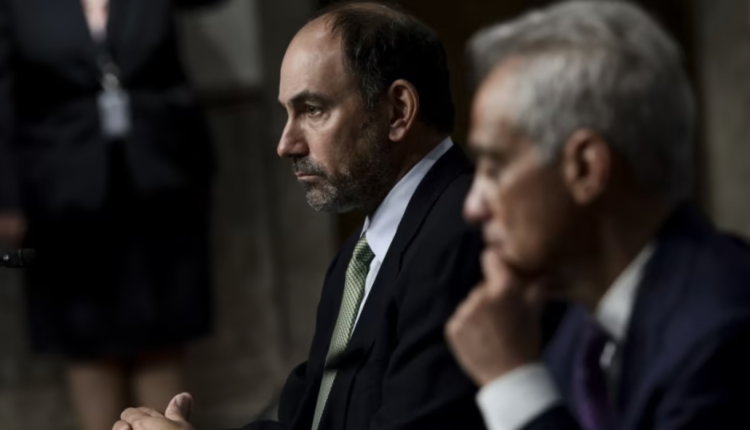 Jonathan Kaplan (left), during a Senate confirmation hearing on Oct 20, 2021, in Washington, DC. (Photo: AFP)
