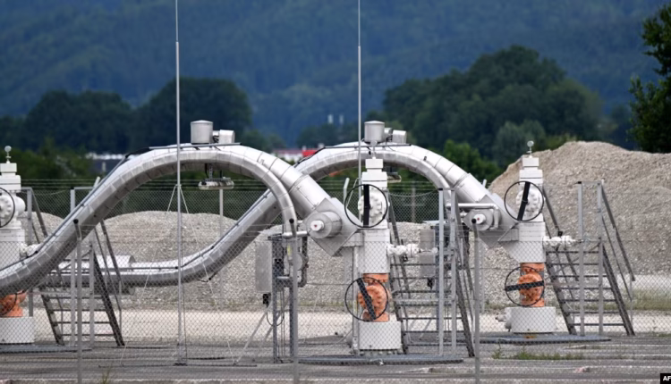 An image from July 1, 2022, displays the Haidach gas holding station buildings located near Strasswalchen, Austria. According to a representative for OMV, Austria's energy company, Russia will no longer send gas to the country starting November 16, 2024.