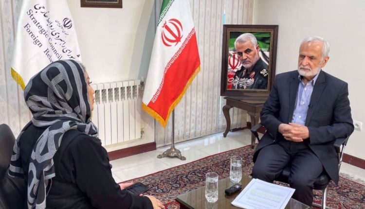 The photo shows Head of Iran's Strategic Council on Foreign Relations Kamal Kharrazi during an interview with Lebanon’s al-Mayadeen television.