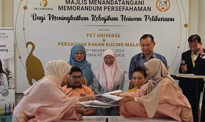 The signing ceremony for the Memorandum of Understanding took place at Wisma Pet Universe in Ampang, Selangor.