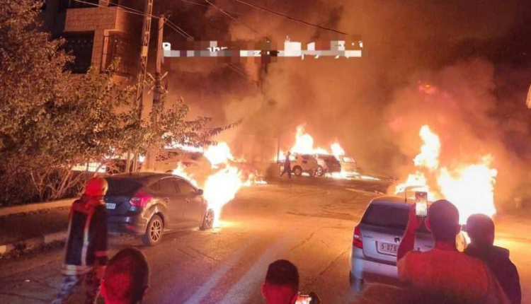 eds of Israeli settlers attack the West Bank city of Ramallah