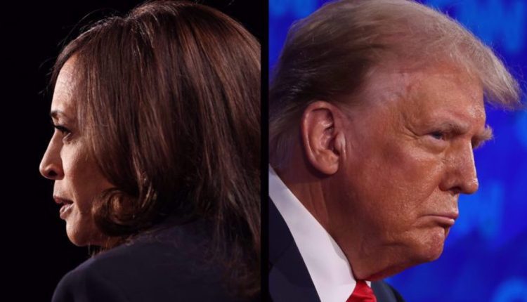 Democratic candidate Kamala Harris (L) and Republican candidate Donald Trump