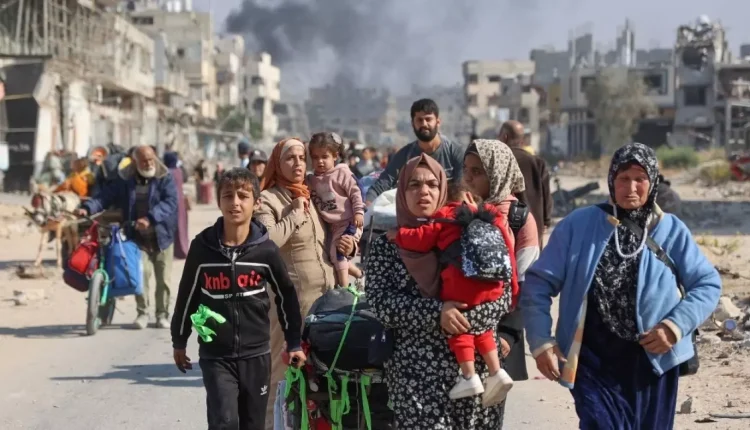 Israeli army ordered Palestinians who had been evicted from Beit Hanoun to relocate to Jabalia in the northern Gaza Strip