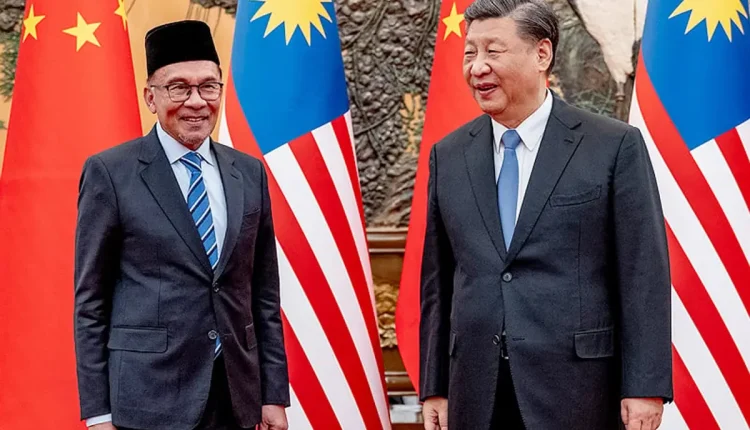 Prime Minister Anwar Ibrahim with China’s president Xi Jinping