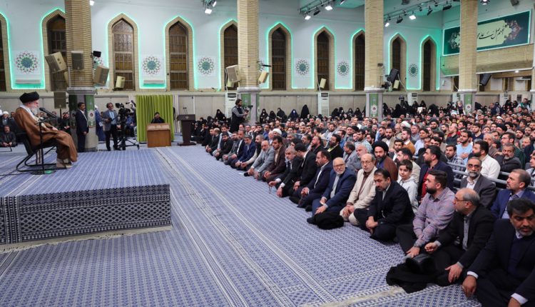 Leader of the Islamic Revolution Ayatollah Seyyed Ali Khamenei meets with a group of religious eulogists in Tehran on December 22, 2024. (Photo by khamenei.ir)