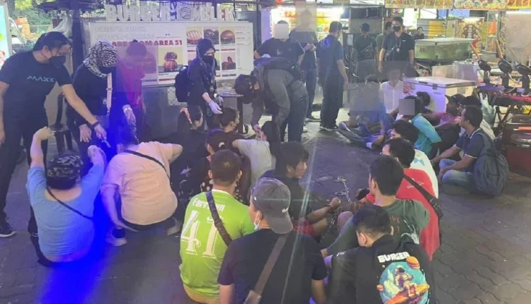 58 foreign nationals at a food court operating on private land in Pusat Bandar Puchong, Selangor, during an integrated operation yesterday.