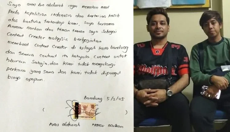 Two Malaysian influencers involved in creating social media content claiming that their friend went missing in a forest in Bandung, Indonesia, have issued a public apology.